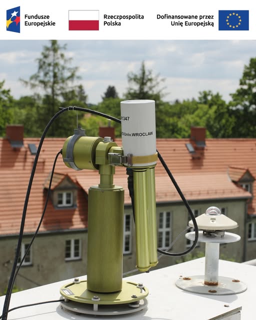 Urządzenia projektu Actris i logotypy unijne